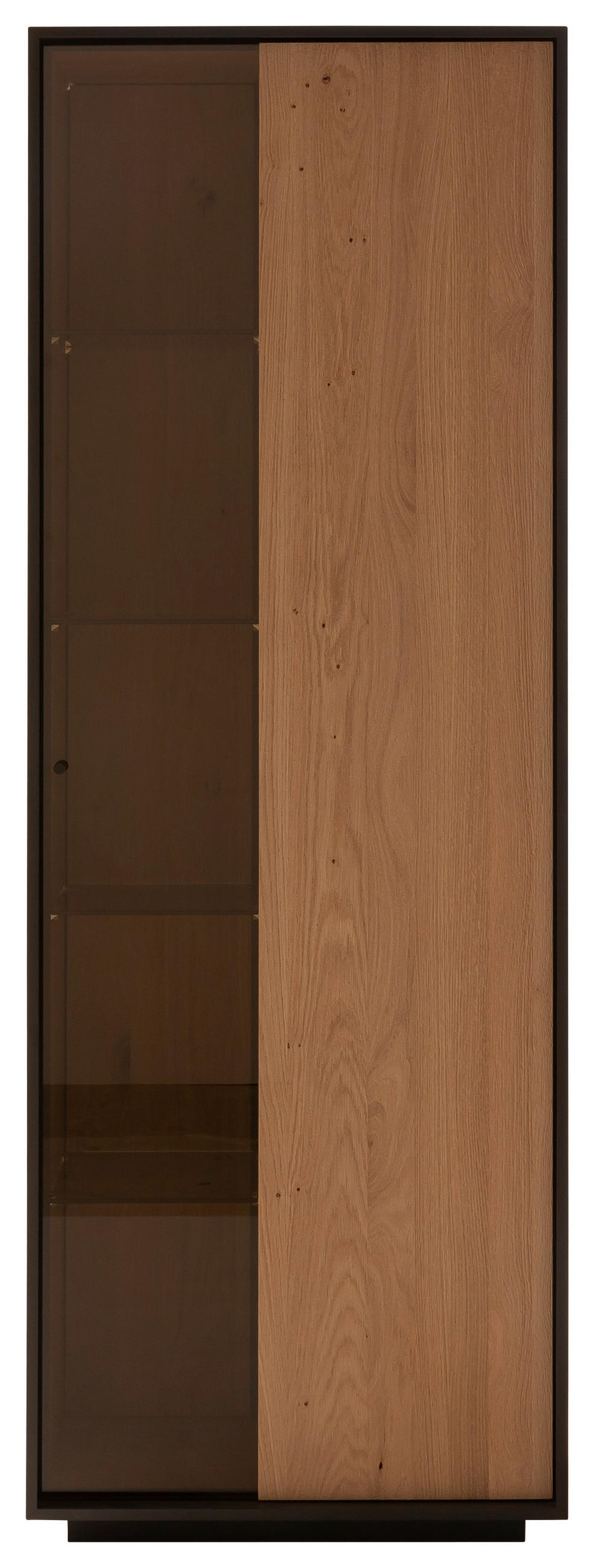 VITRINE  in massiv Kerneiche Eichefarben - Eichefarben/Anthrazit, Design, Glas/Holz (67/197/42cm) - Schöner Wohnen