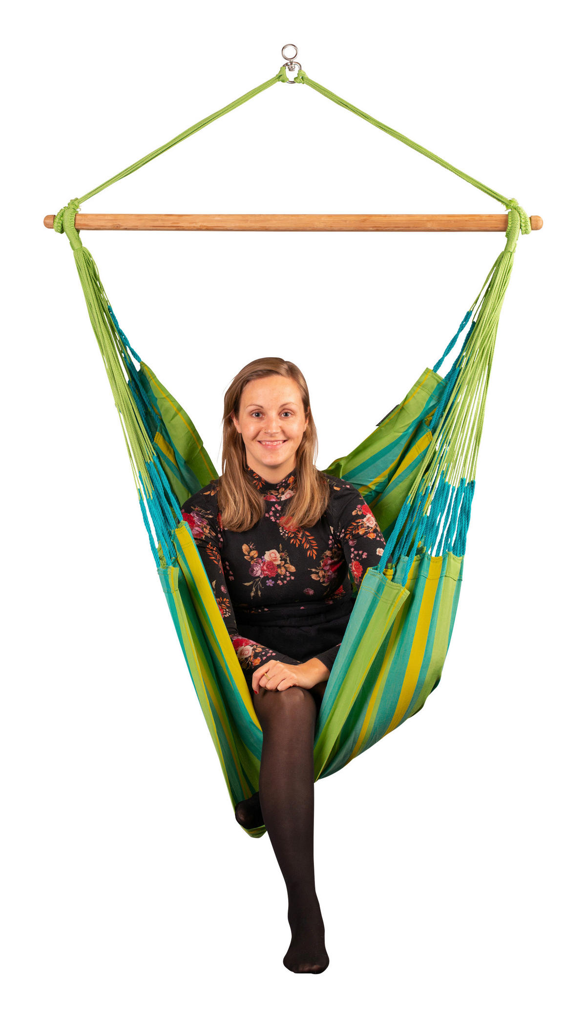 HÄNGESESSEL comfort chair 110/160/180 cm  - Gelb/Hellgrün, KONVENTIONELL, Holz/Textil (110/160/180cm) - La Siesta