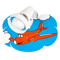 KINDERWANDLEUCHTE Flugzeuge 1-fl 18/22/16 cm   - Blau/Gelb, Basics, Holzwerkstoff/Kunststoff (18/22/16cm)