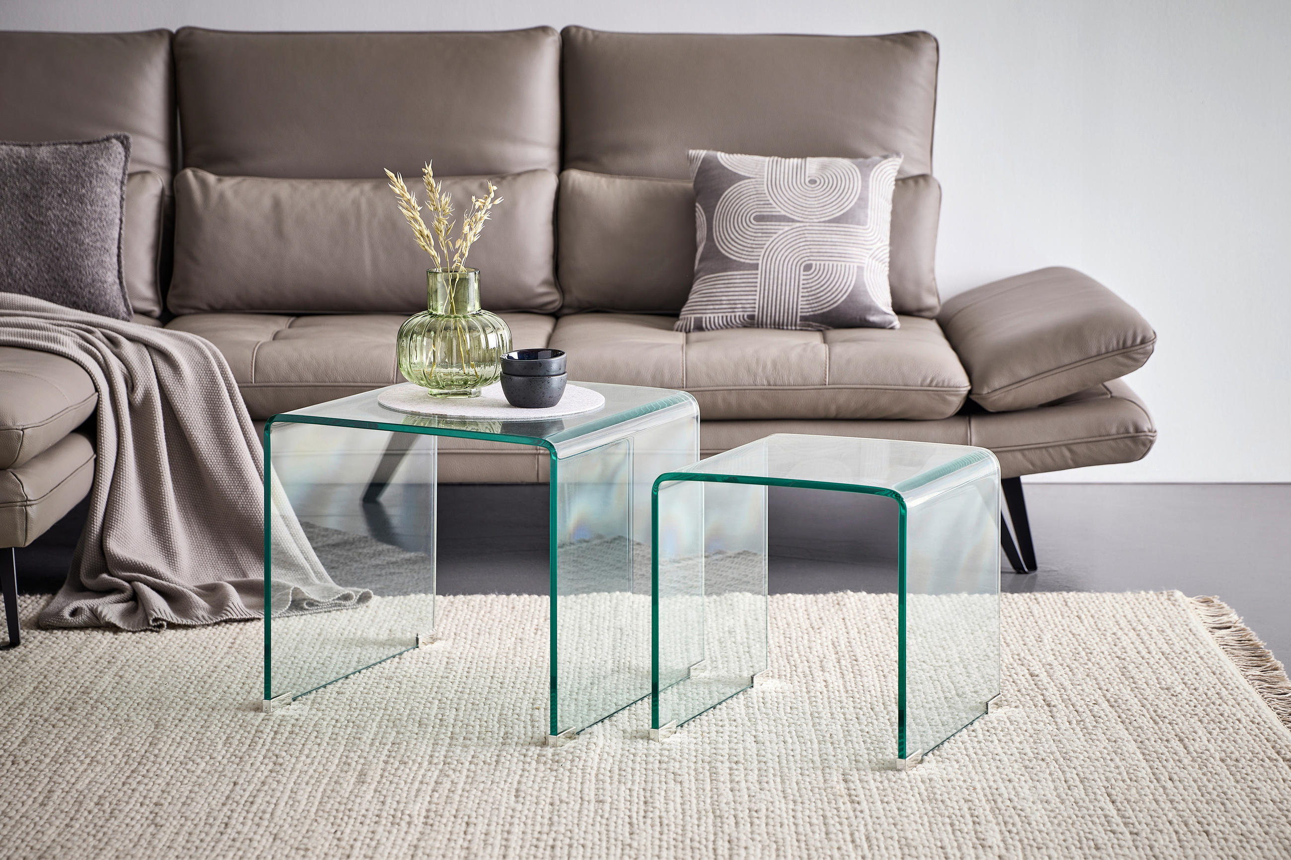 COUCHTISCH ESG quadratisch Transparent  - Blau/Transparent, Design, Glas (50/40/45/39/50/40cm) - Livetastic