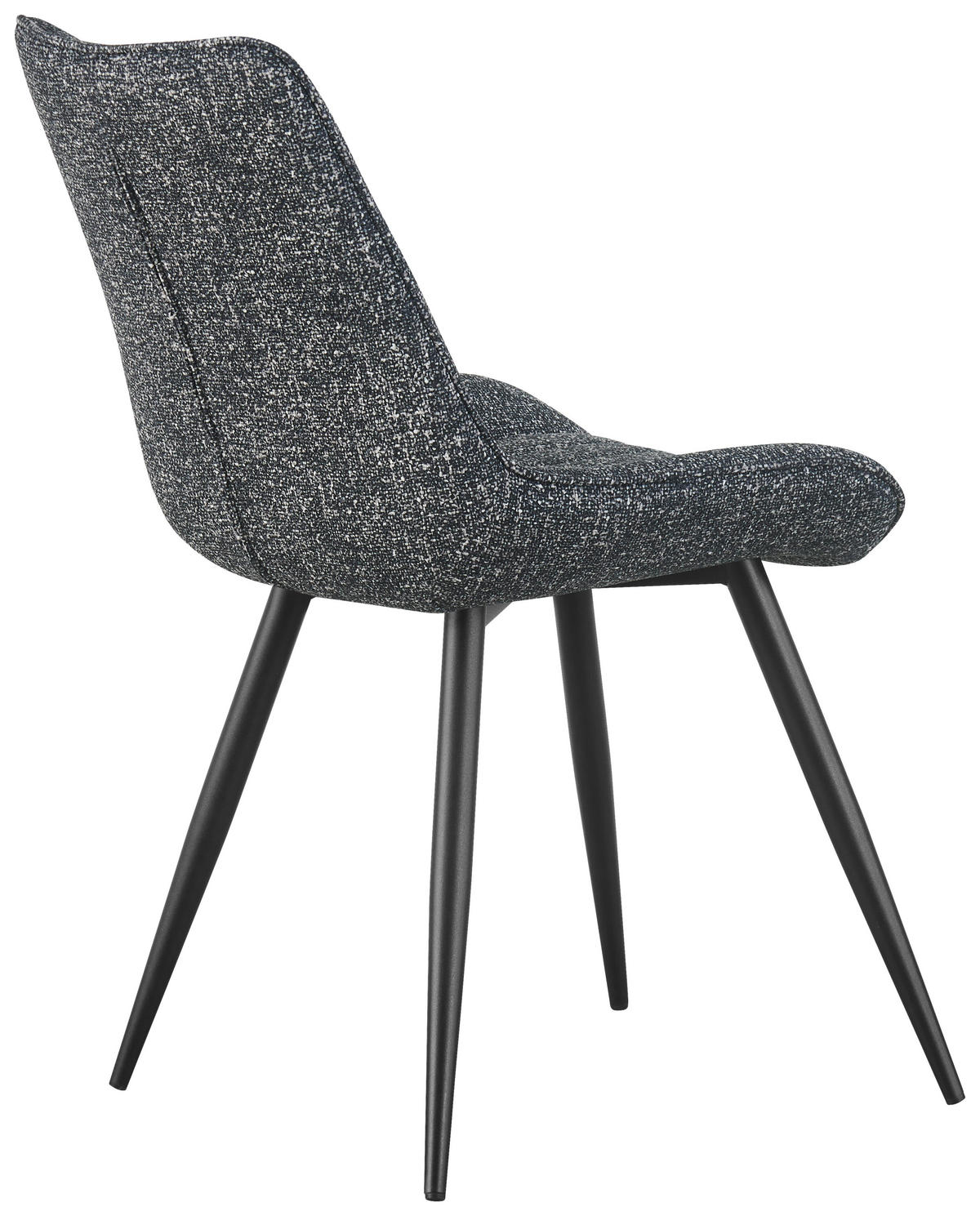 STUHL  in Eisen Leinenoptik Holz, Metall, Textil  - Anthrazit/Schwarz, KONVENTIONELL, Holz/Textil (54/88/61,5cm) - MID.YOU