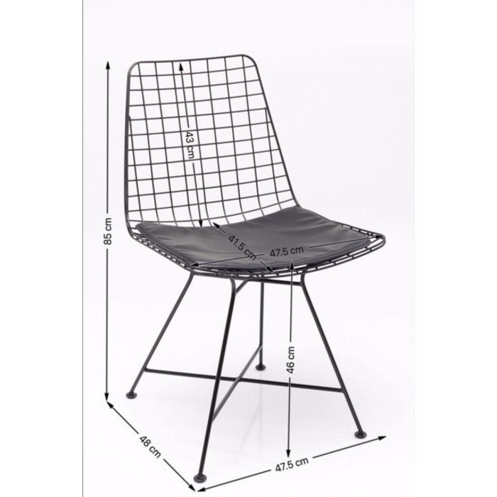 STUHL Lederlook Schwarz  - Schwarz, LIFESTYLE, Textil/Metall (47,5/85,5/54cm) - Kare-Design