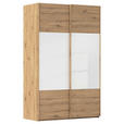 SCHWEBETÜRENSCHRANK 137/223/68 cm 2-türig Weiß, Eiche Artisan  - Eichefarben/Weiß, Design, Glas/Holzwerkstoff (137/223/68cm) - Xora