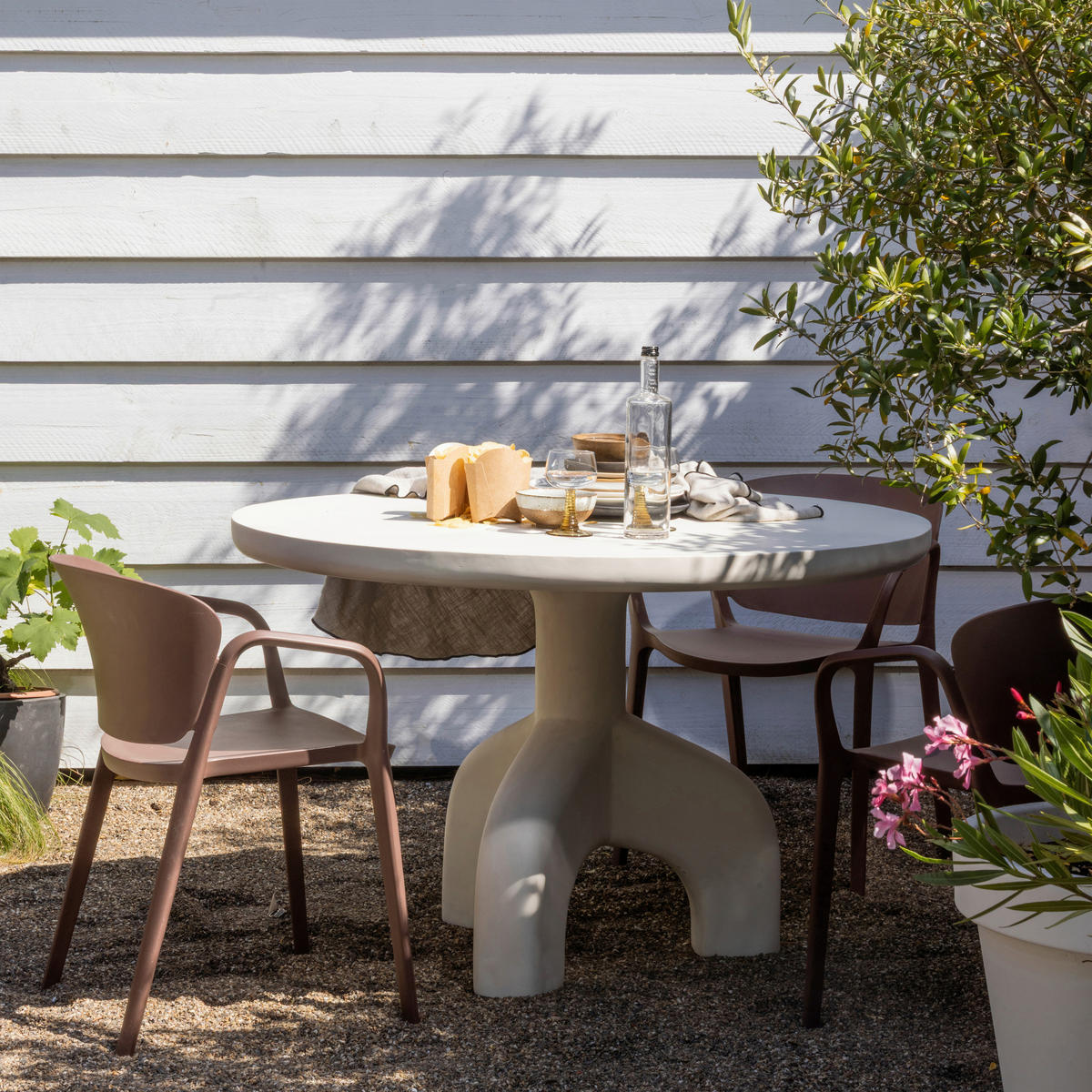 GARTENSTUHL-SET Lachsfarben  - Lachsfarben, MODERN, Kunststoff (57/75/56cm) - Livetastic