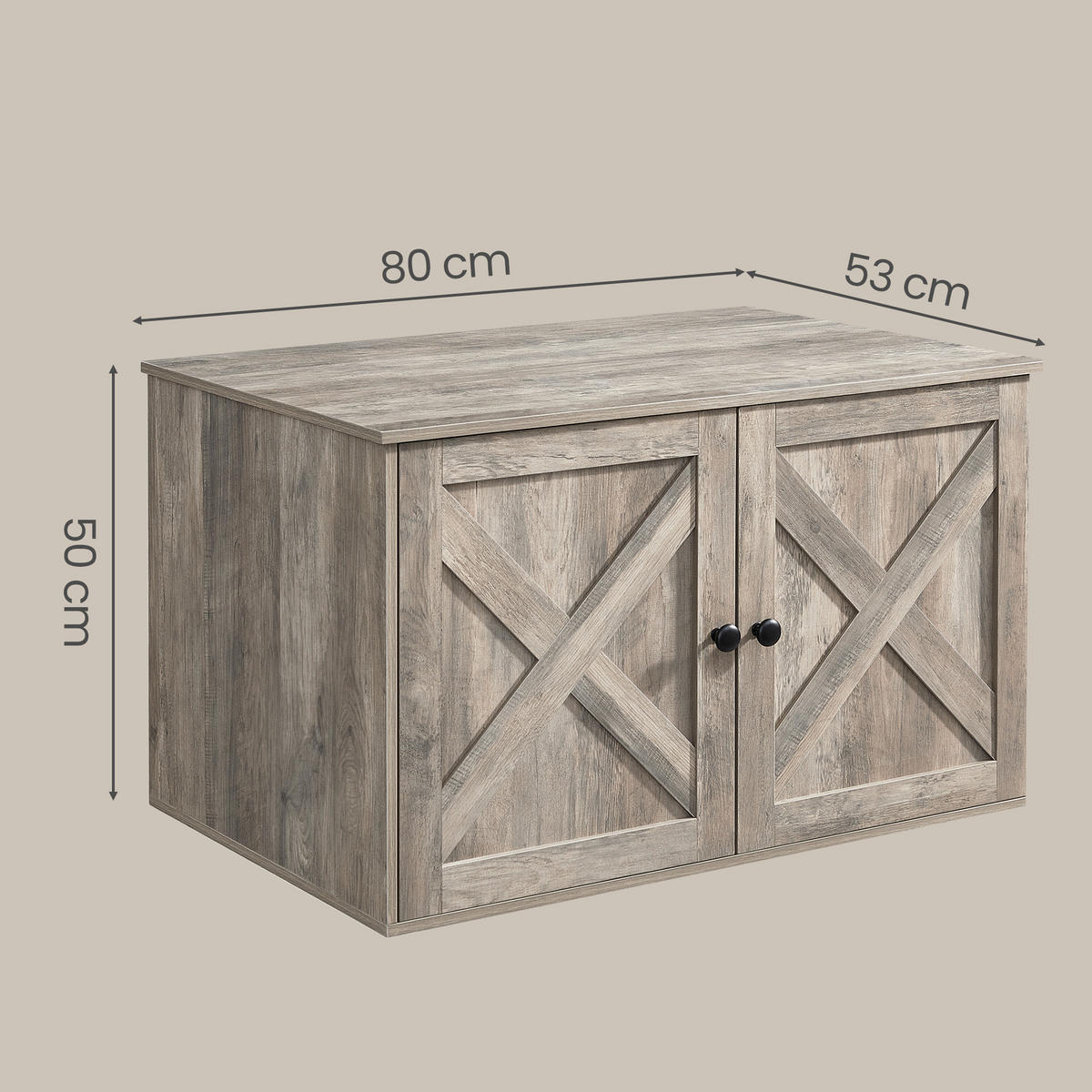 KATZENTOILETTE - Greige, Trend, Holzwerkstoff (80/50/53cm) - Boxxx