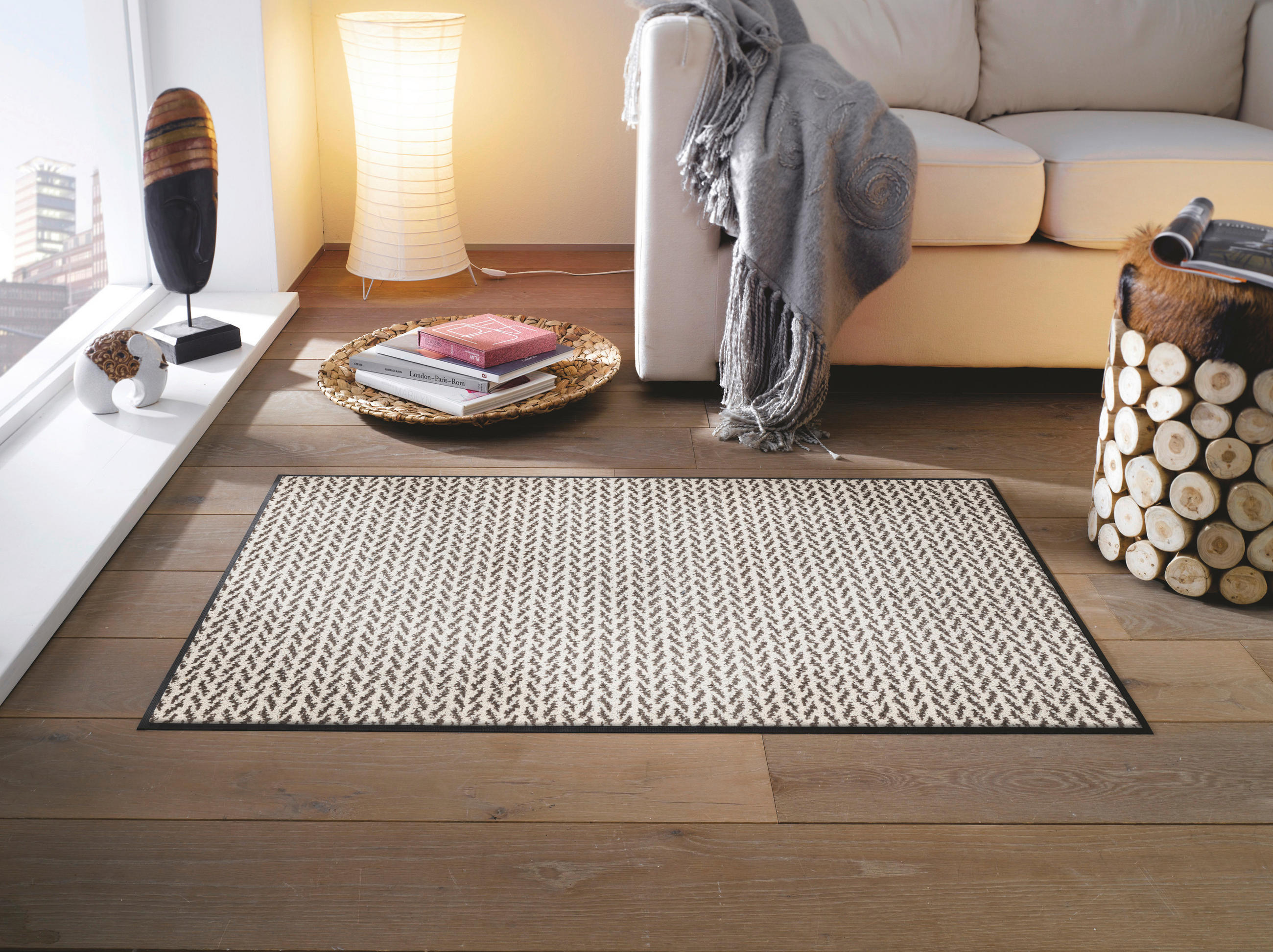 DVEŘNÍ ROHOŽKA, 75/120 cm, béžová - béžová, Konvenční, textil/plast (75/120cm) - Esposa