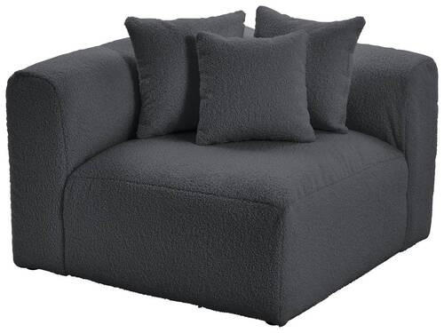 SOFAELEMENT in Flachgewebe, Teddystoff Dunkelgrau  - Dunkelgrau, Trend, Textil (115/70/115cm) - Livetastic