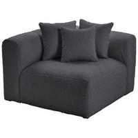 SOFAELEMENT in Flachgewebe, Teddystoff Dunkelgrau  - Dunkelgrau, Trend, Textil (115/70/115cm) - Livetastic
