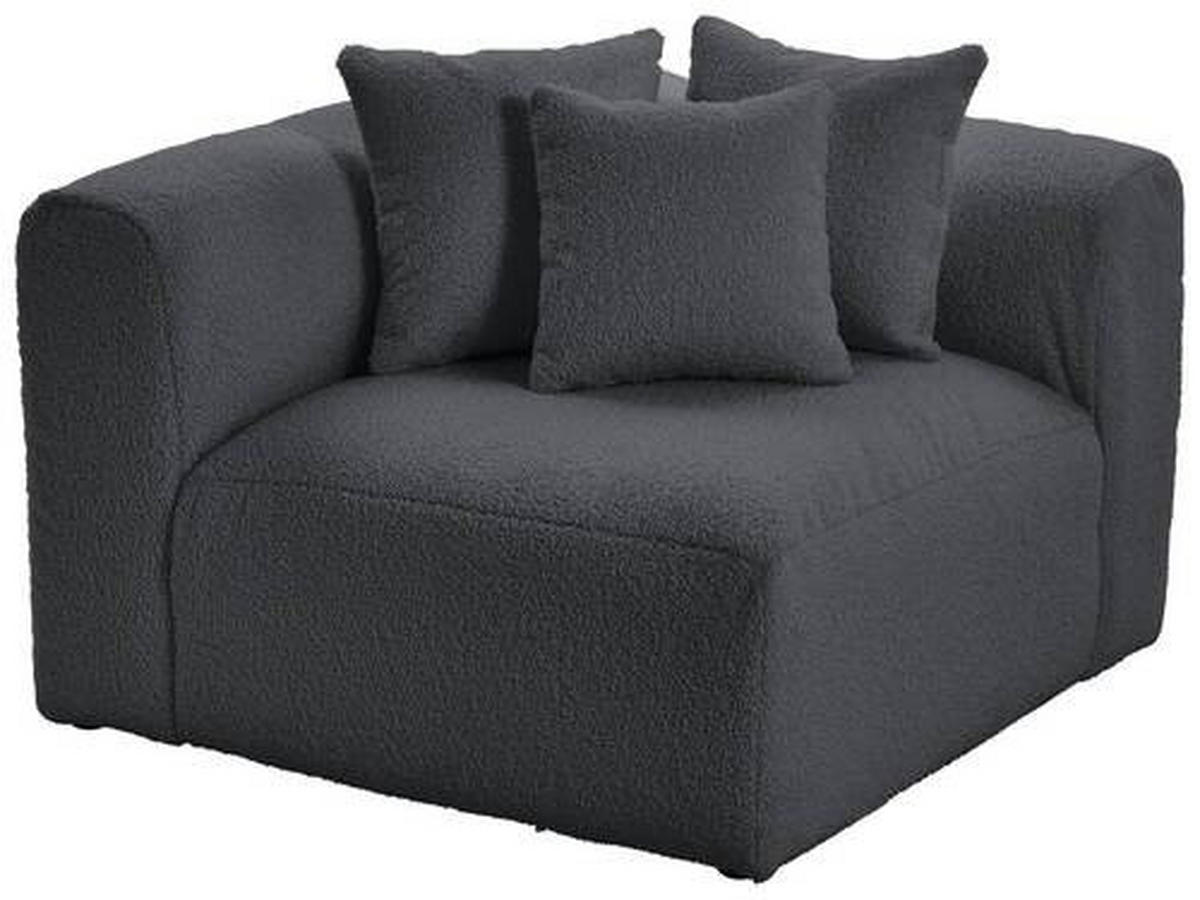 SOFAELEMENT in Flachgewebe, Teddystoff Dunkelgrau  - Dunkelgrau, Trend, Textil (115/70/115cm) - Livetastic