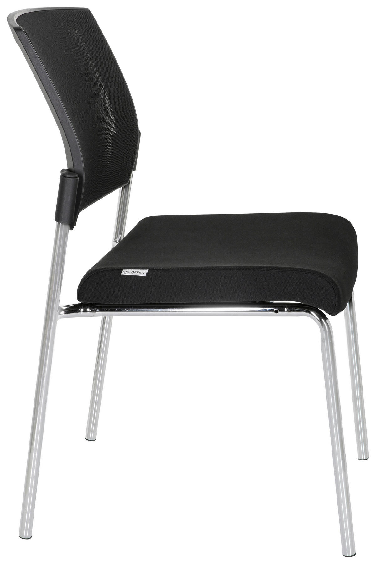 BESUCHERSTUHL Schwarz  - Chromfarben/Schwarz, MODERN, Textil/Metall (48/90/58cm) - MID.YOU