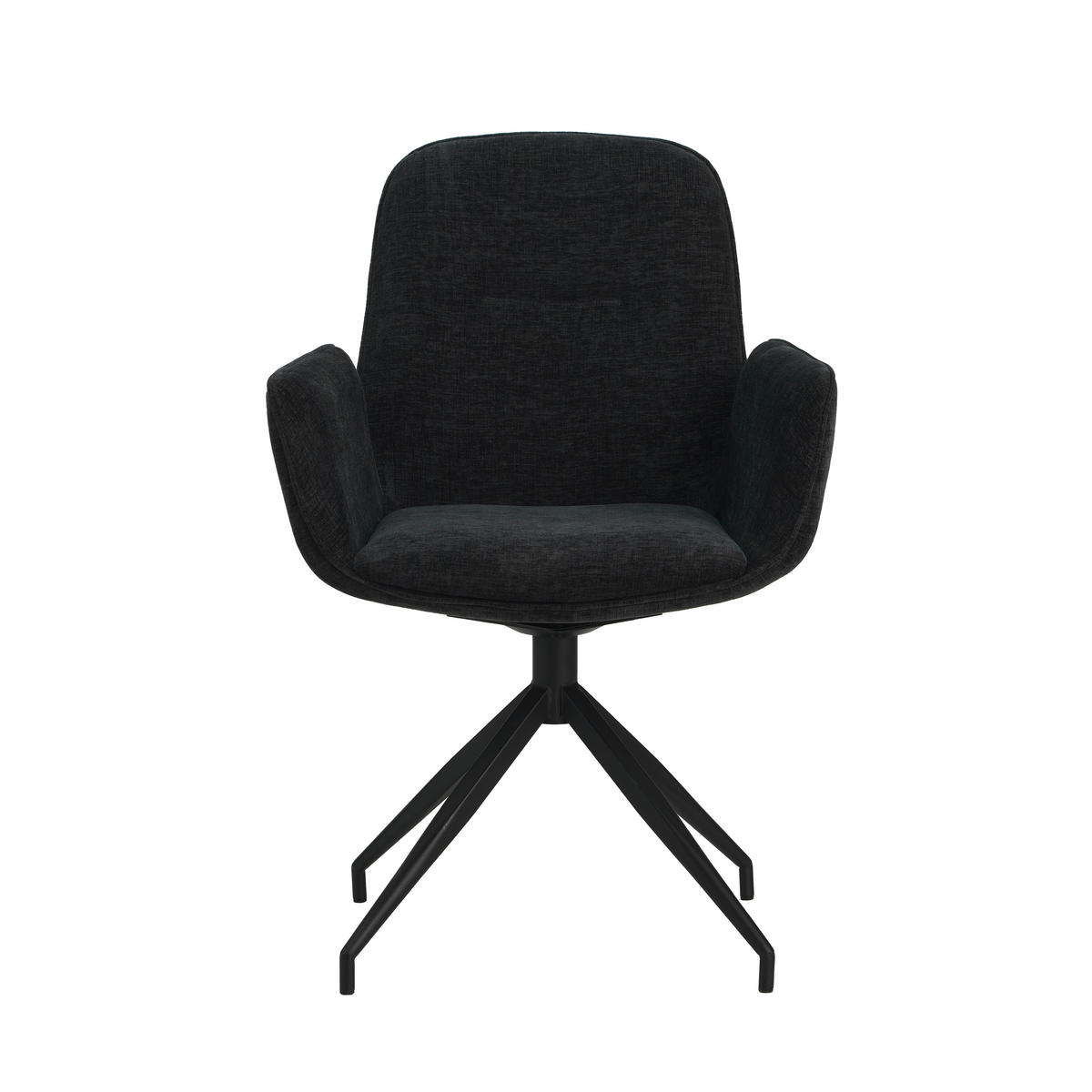 ŽIDLE S PODRUČKAMI, žinylka, černá - černá, Moderní, kov/textil (61/89/62cm) - MID.YOU