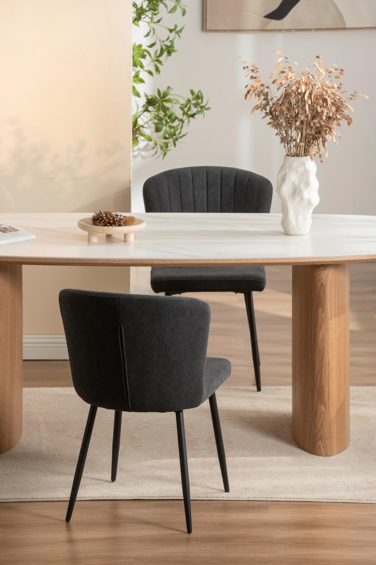 VIERFUßSTUHL - Schwarz, KONVENTIONELL, Holz/Textil (52/82/60cm) - P & B