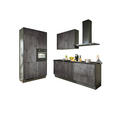 ECKKÜCHE XO 10 120/220 cm  in Graphitfarben, Schwarz, Eiche dunkel  - Eiche dunkel/Chromfarben, Design, Holzwerkstoff/Metall (120/220cm) - Xora