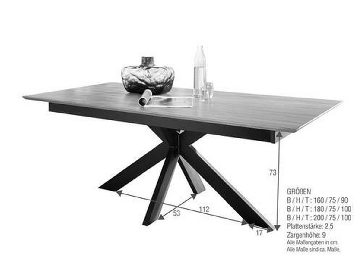 STOL ZA BLAGOVAONICU  smeđa  drvo      - smeđa/crna, Natur, drvo/metal (200/100/75cm) - Livetastic