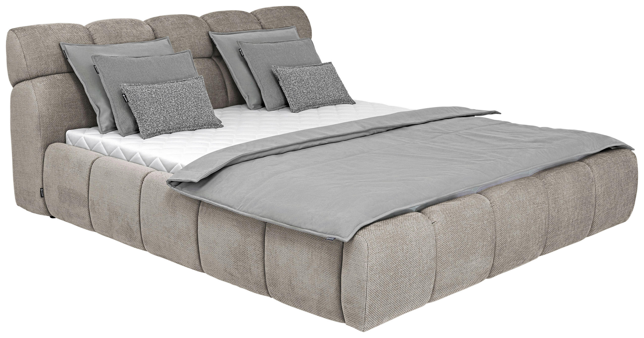 POLSTERBETT Hellbraun 180/200 cm  - Hellbraun/Schwarz, Design, Kunststoff/Textil (180/200cm) - Esposa
