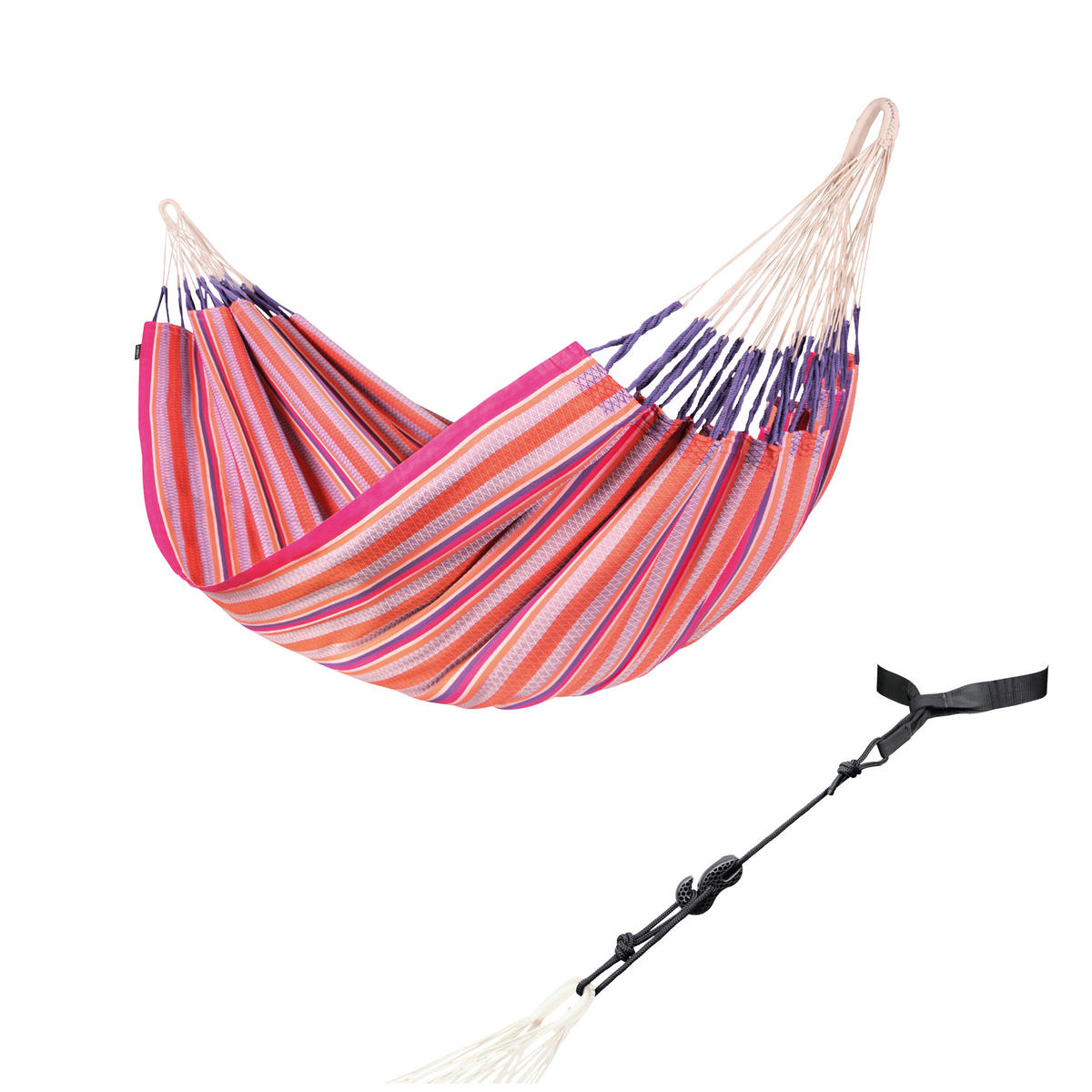 HÄNGEMATTE kingsize  - Pink/Lila, KONVENTIONELL, Textil (180/400cm) - La Siesta