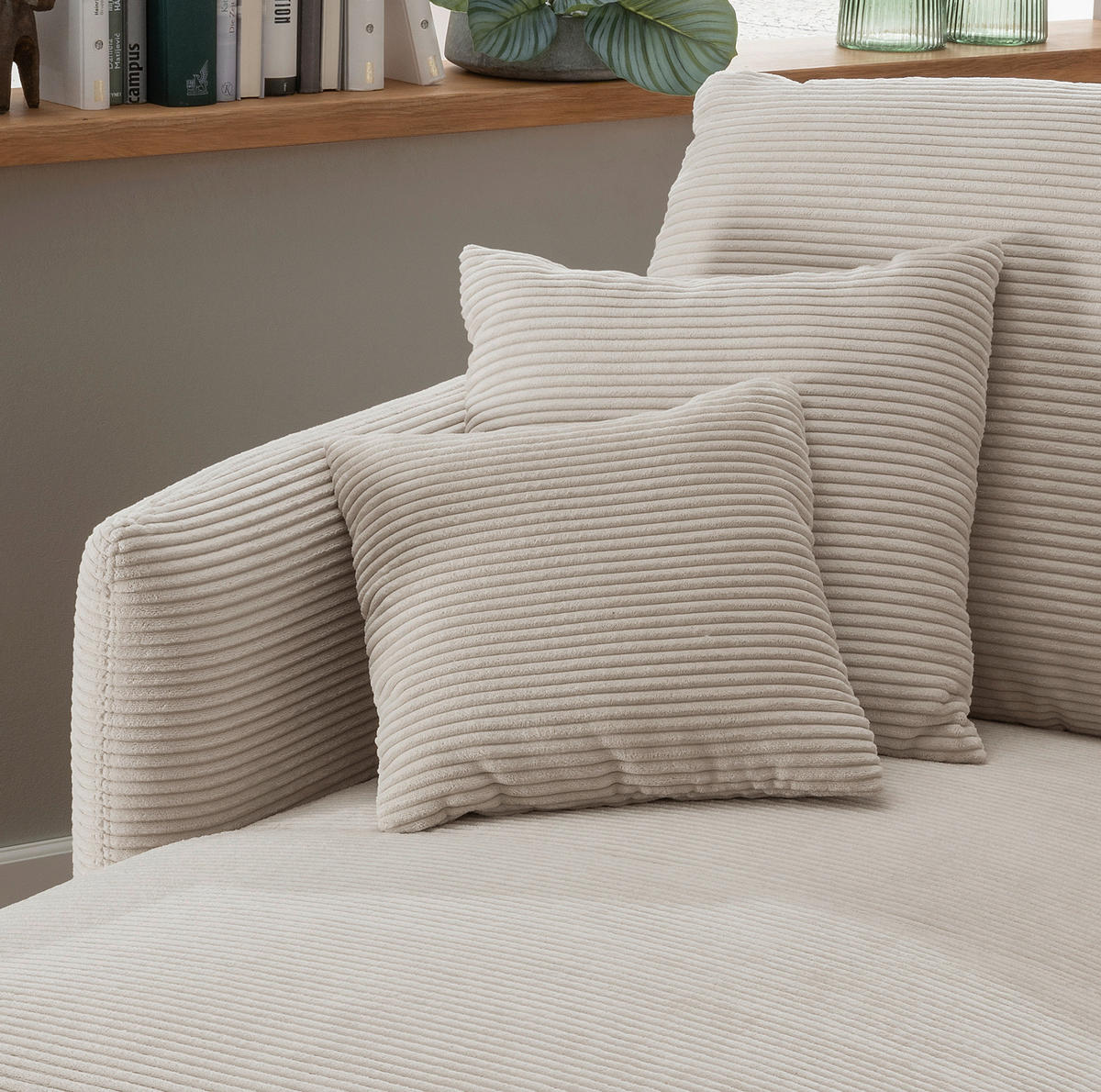XXL-SESSEL Cord Beige    - Beige/Schwarz, Design, Textil/Metall (112/95/158cm) - Livetastic