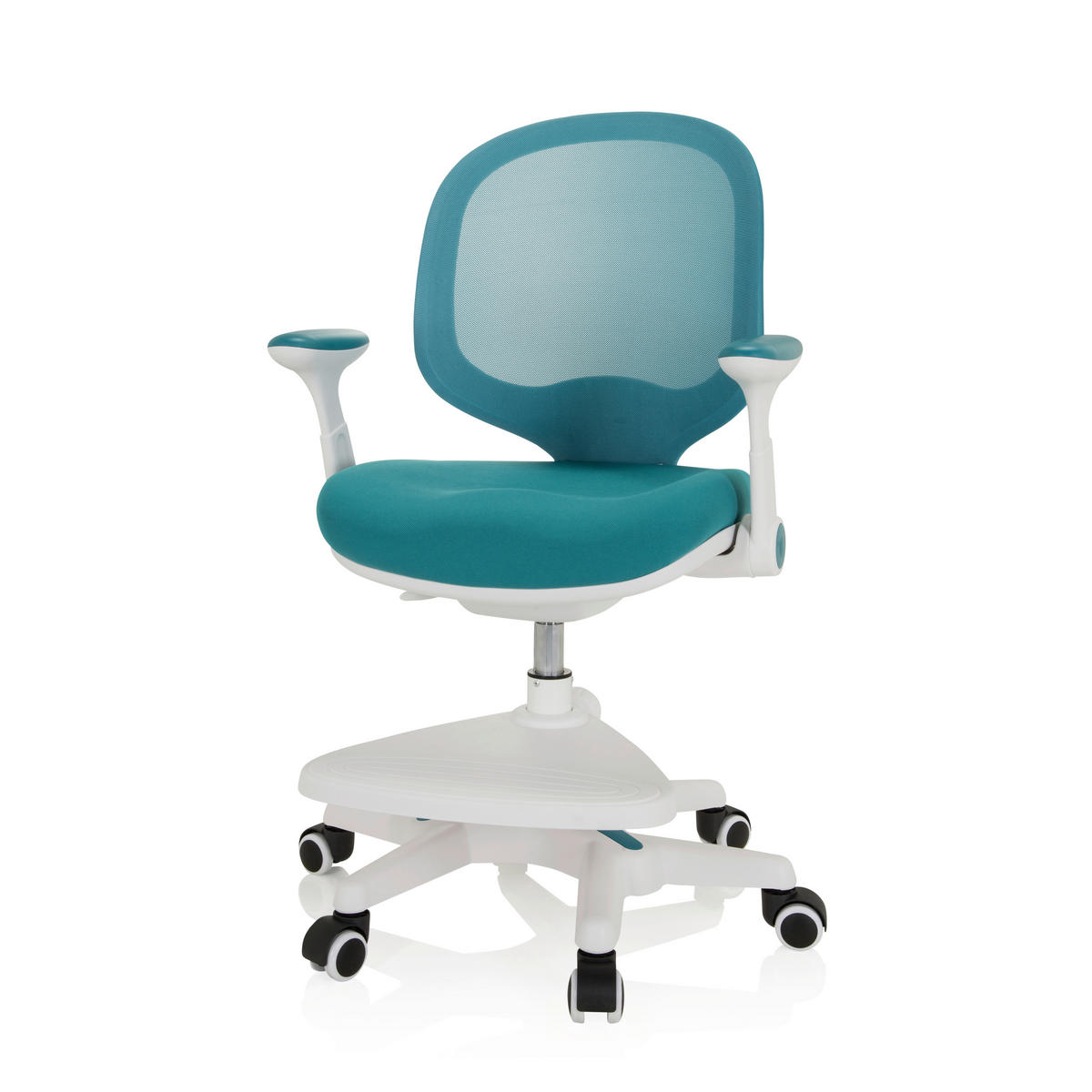 MLADINSKI VRTLJIVI STOL umetna masa, tekstil modra, bela  - modra/bela, Moderno, umetna masa/tekstil (56/89/52cm) - MID.YOU