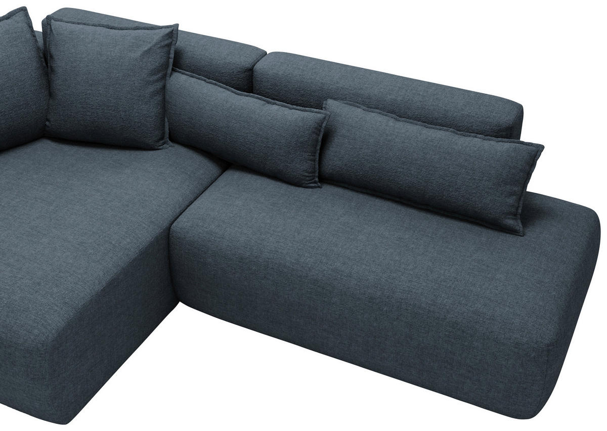 ECKSOFA ARTE Dunkelblau Chenille  - Schwarz/Dunkelblau, Design, Kunststoff/Textil (160/284cm) - Livetastic