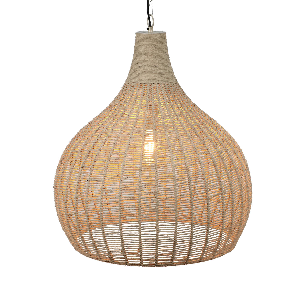 PENDELLEUCHTE 54/183 cm  - Schwarz/Naturfarben, Natur, Naturmaterialien/Metall (54/183cm) - Trio Leuchten
