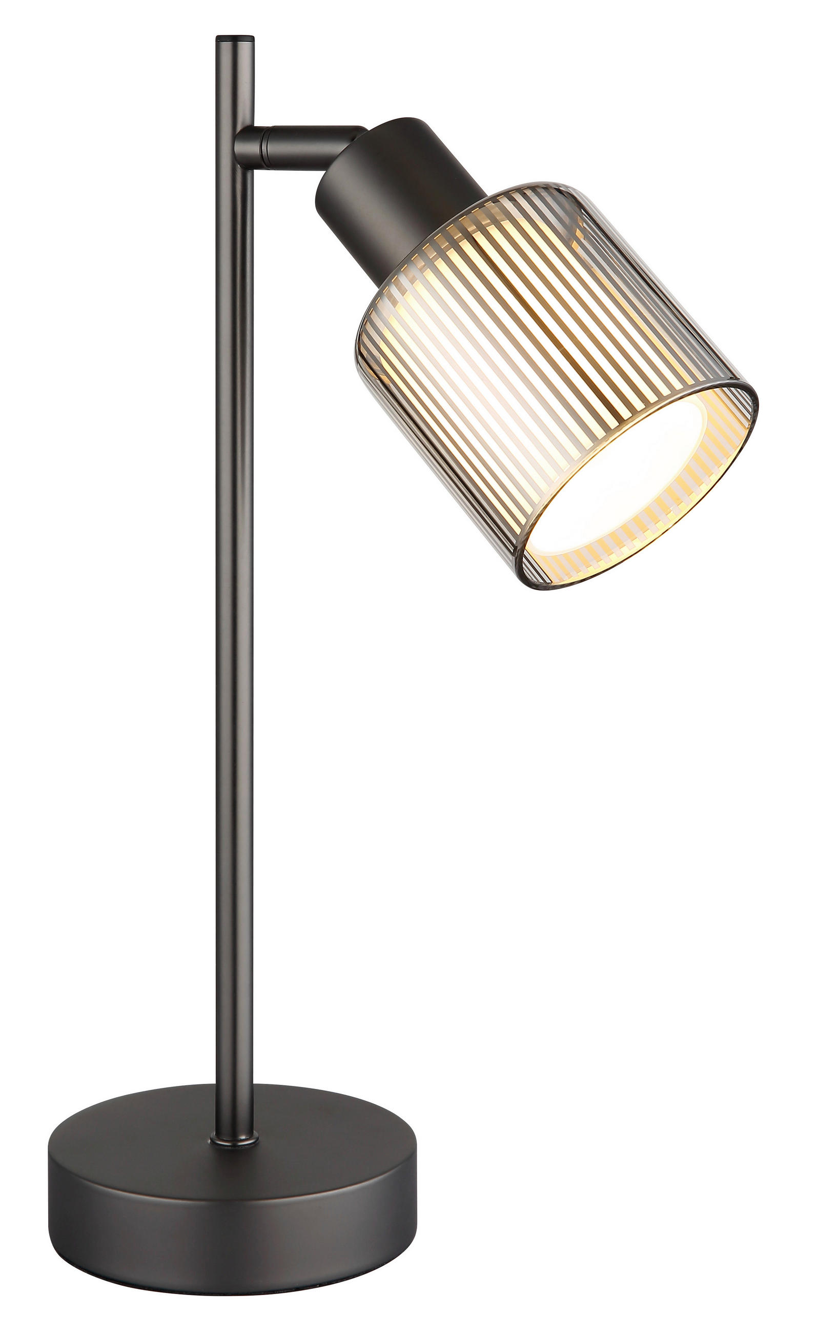 TISCHLEUCHTE  21 cm  - Schwarzchrom/Schwarz, Design, Glas/Kunststoff (21cm) - Globo