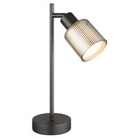 TISCHLEUCHTE  21 cm  - Schwarzchrom/Schwarz, Design, Glas/Kunststoff (21cm) - Globo