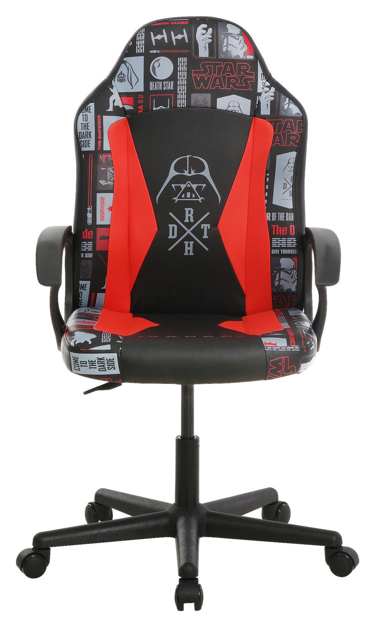 HERNÍ ŽIDLE, vzhled kůže, červená, černá - černá/červená, Design, textil/plast (60/98,5-108/63,6cm) - Star Wars