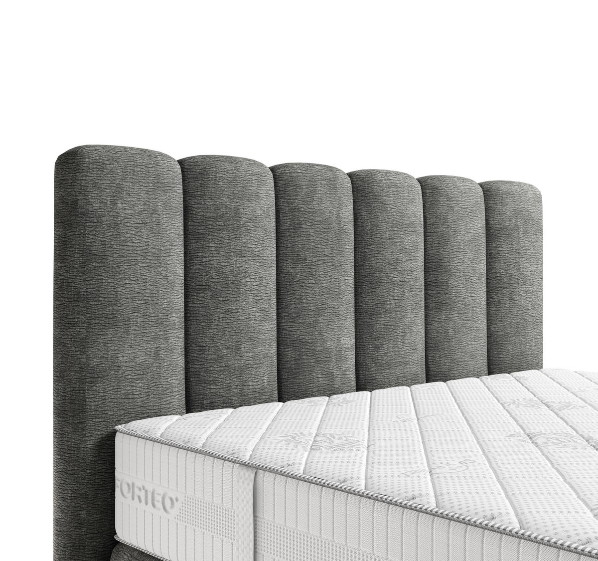BOXSPRINGBETT 140/200 cm,  in Graphitfarben, Matratze, H3 + H4 = fest + sehr fest  - Schwarz/Graphitfarben, Modern, Holz/Holzwerkstoff (140/200cm) - MID.YOU