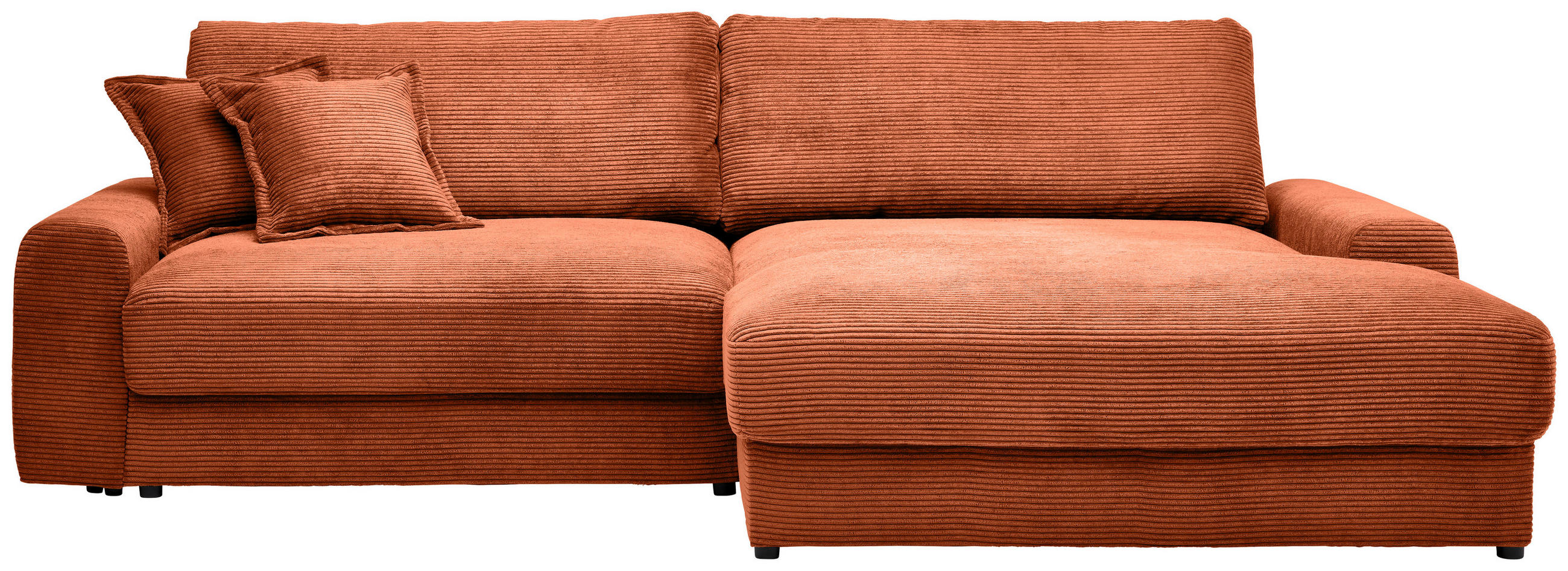 ECKSOFA Terracotta Cord - Terracotta/Schwarz, MODERN, Kunststoff/Textil (300/180cm) - Carryhome