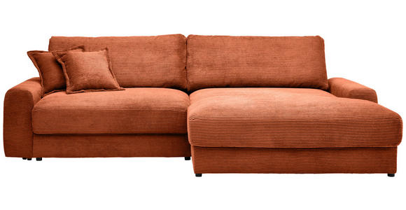 ECKSOFA Terracotta Cord - Terracotta/Schwarz, MODERN, Kunststoff/Textil (300/180cm) - Carryhome