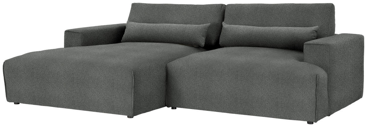 ECKSOFA Felicia in Chenille Anthrazit  187/268 cm  - Anthrazit/Schwarz, Design, Kunststoff/Textil (187/268cm) - Stylife