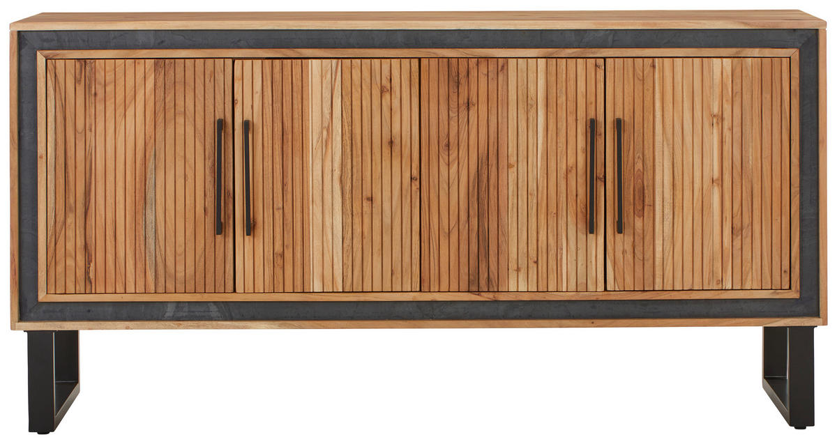 SIDEBOARD  160/80/40 cm  - Schwarz/Akaziefarben, Lifestyle, Holz/Stein (160/80/40cm) - MID.YOU