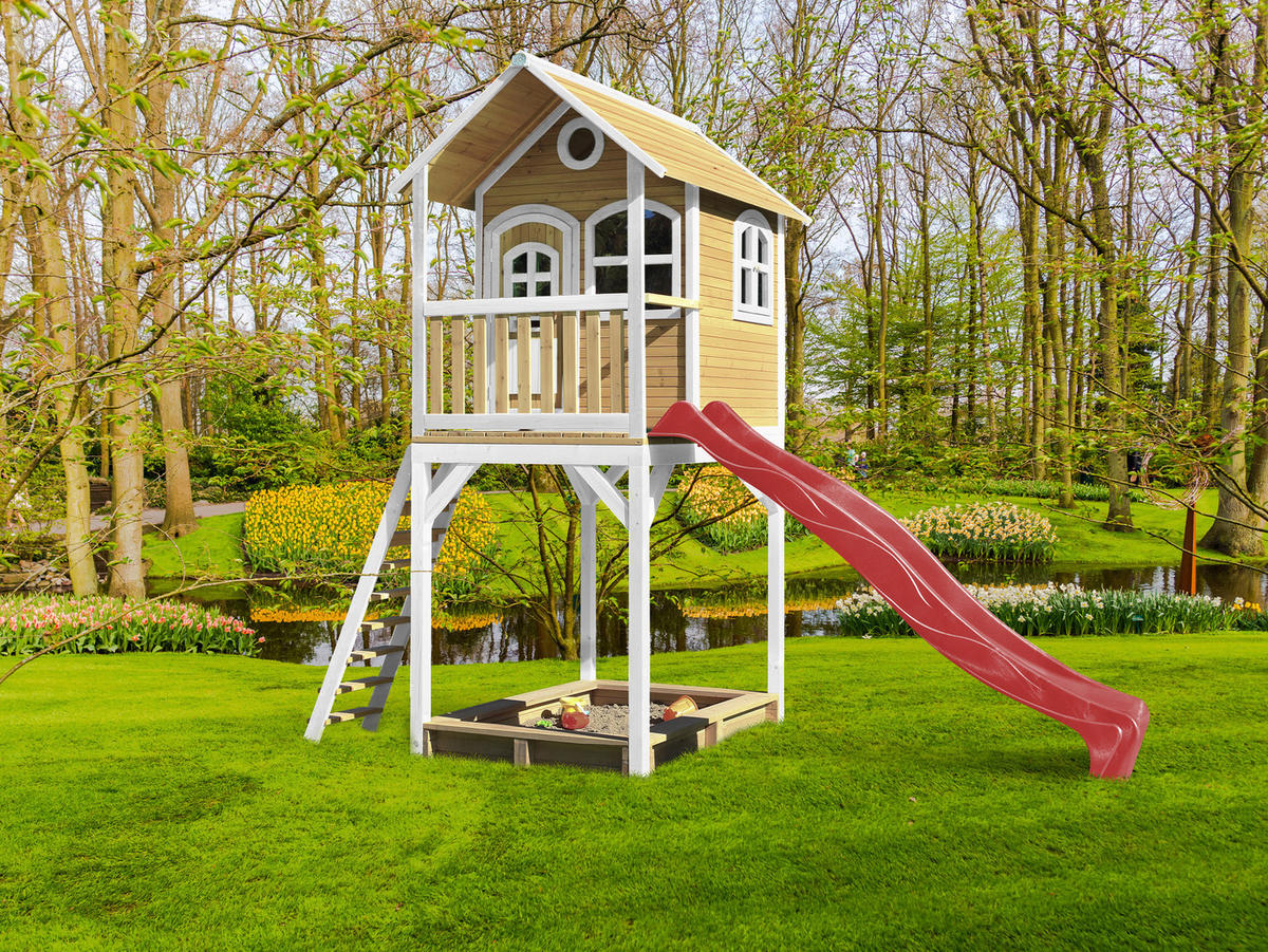 SPIELTURM 420/320/191 cm SPIELTURM ROMY  - Rot/Braun, KONVENTIONELL, Holz/Kunststoff (420/320/191cm) - Ambia Garden