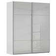 SCHWEBETÜRENSCHRANK 162/223/68 cm 2-türig Grau  - Alufarben/Grau, KONVENTIONELL, Glas/Holzwerkstoff (162/223/68cm) - Novel