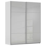 SCHWEBETÜRENSCHRANK 162/223/68 cm 2-türig Grau  - Alufarben/Grau, KONVENTIONELL, Glas/Holzwerkstoff (162/223/68cm) - Novel