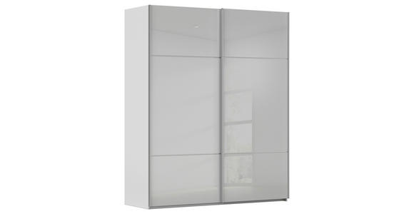 SCHWEBETÜRENSCHRANK 162/223/68 cm 2-türig Grau - Alufarben/Grau, KONVENTIONELL, Glas/Holzwerkstoff (162/223/68cm) - Novel