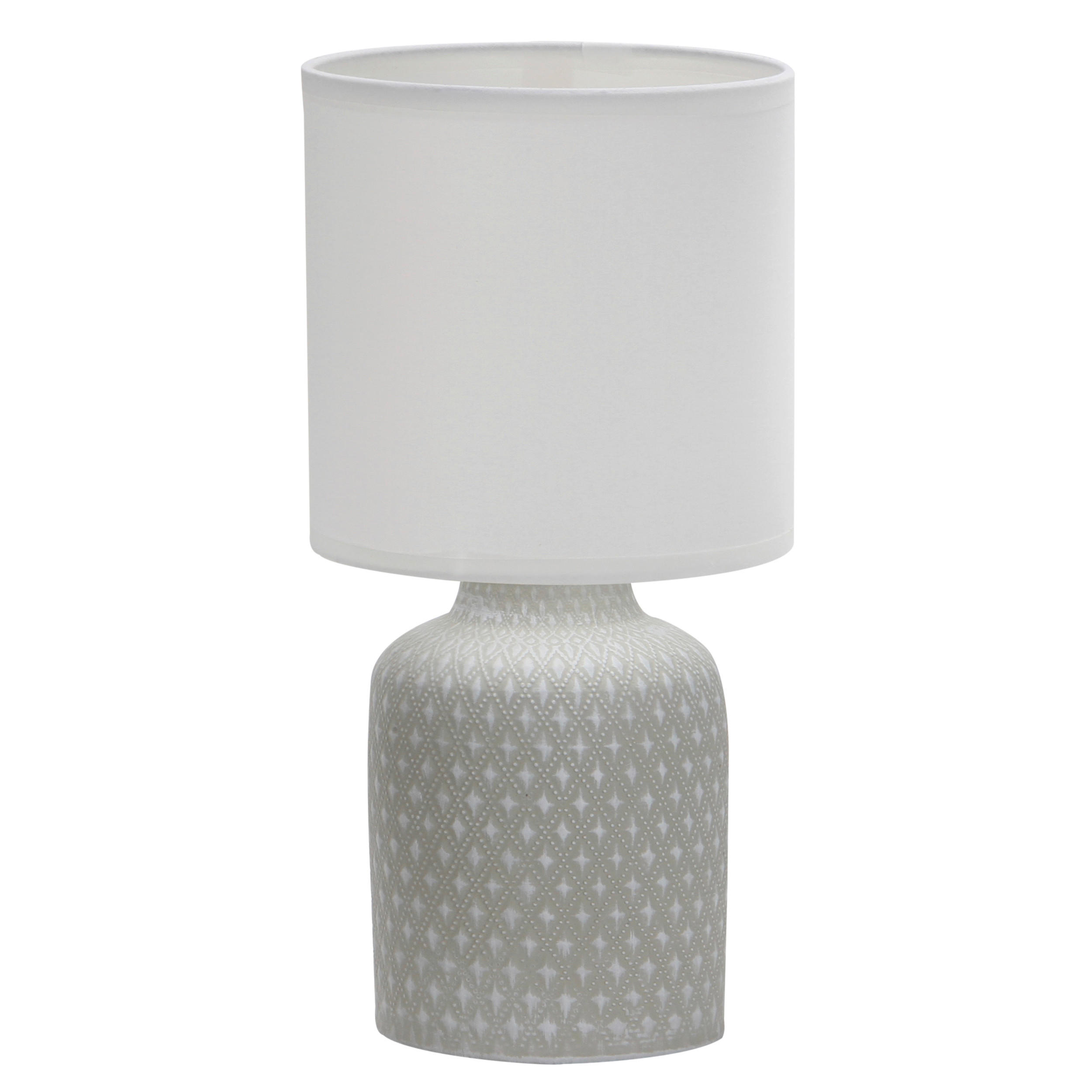 BORDSLAMPA 15/15/32 cm   - vit/grå, Basics, textil/keramik (15/15/32cm)