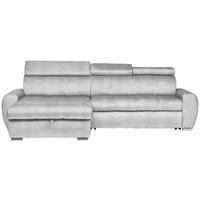 ECKSOFA Hellgrau Velours  - Chromfarben/Hellgrau, Design, Kunststoff/Textil (173/276cm) - Stylife