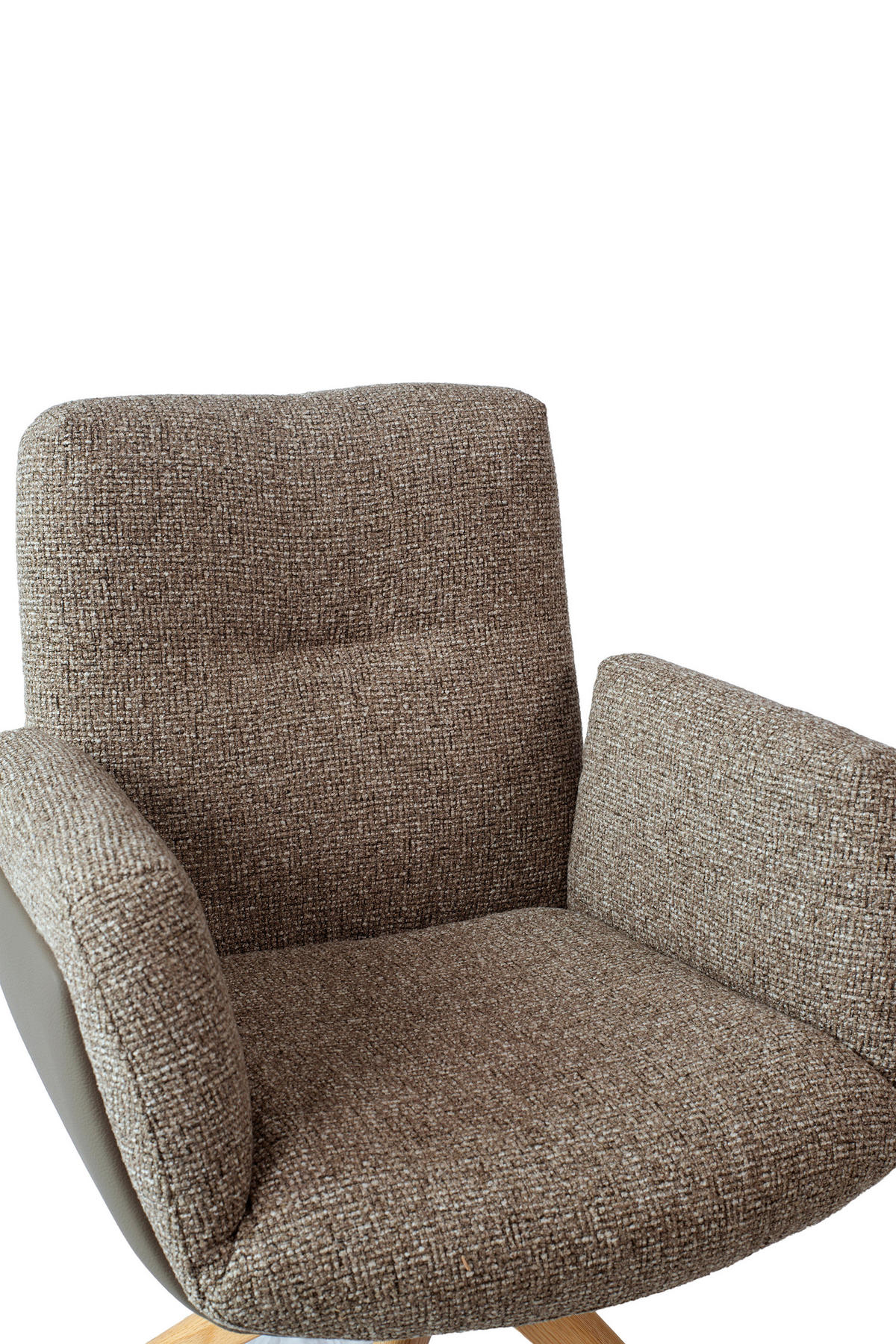 ARMLEHNSTUHL  Sitzfläche 360° drehbar, automatische Rückholfunktion Webstoff  Eichefarben, Graubraun  - Eichefarben/Graubraun, Design, Holz/Textil (62/89/66,5cm) - Johann Jakob