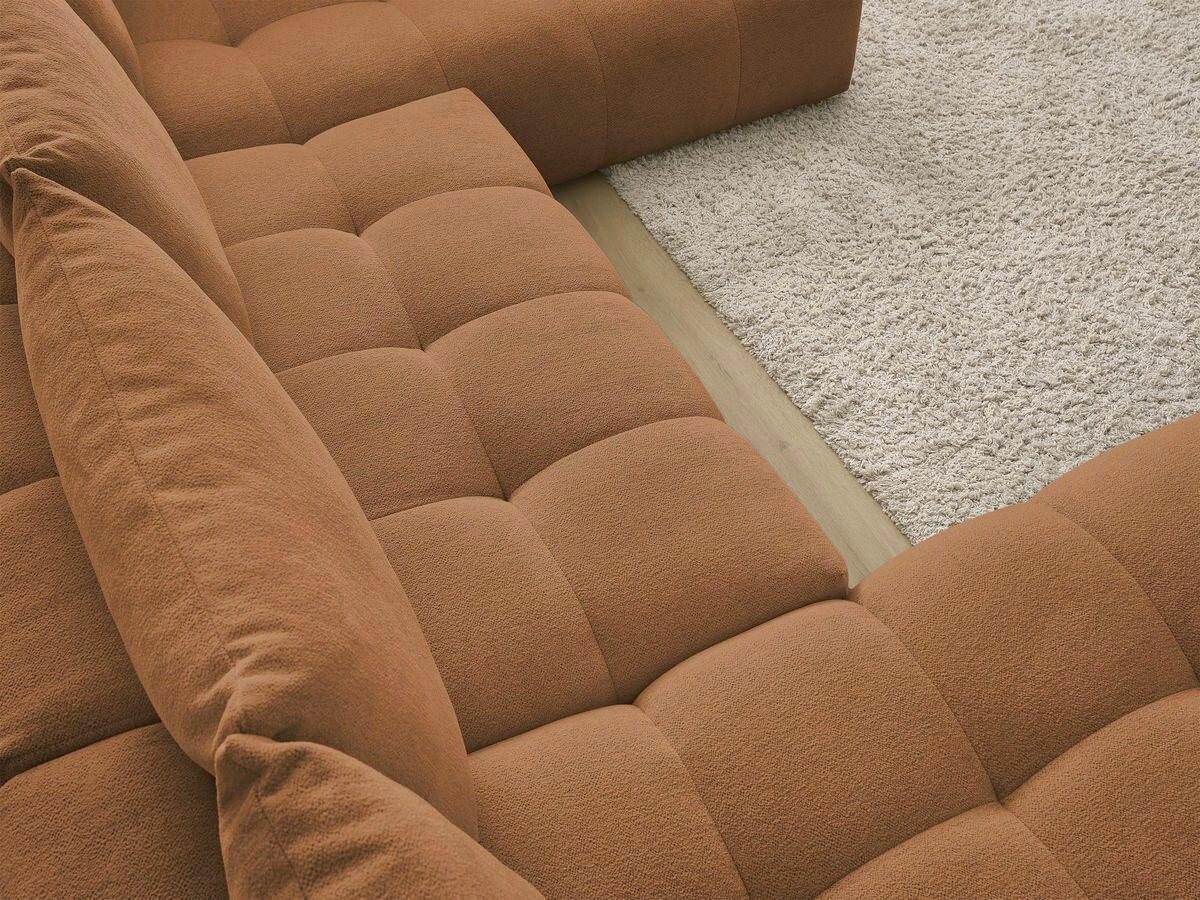 ECKSCHLAFSOFA EVEREST  mit Rücken echt, Armteil links, Armteil rechts Flachgewebe Orange  - Schwarz/Orange, MODERN, Kunststoff/Textil (198/423/212cm)