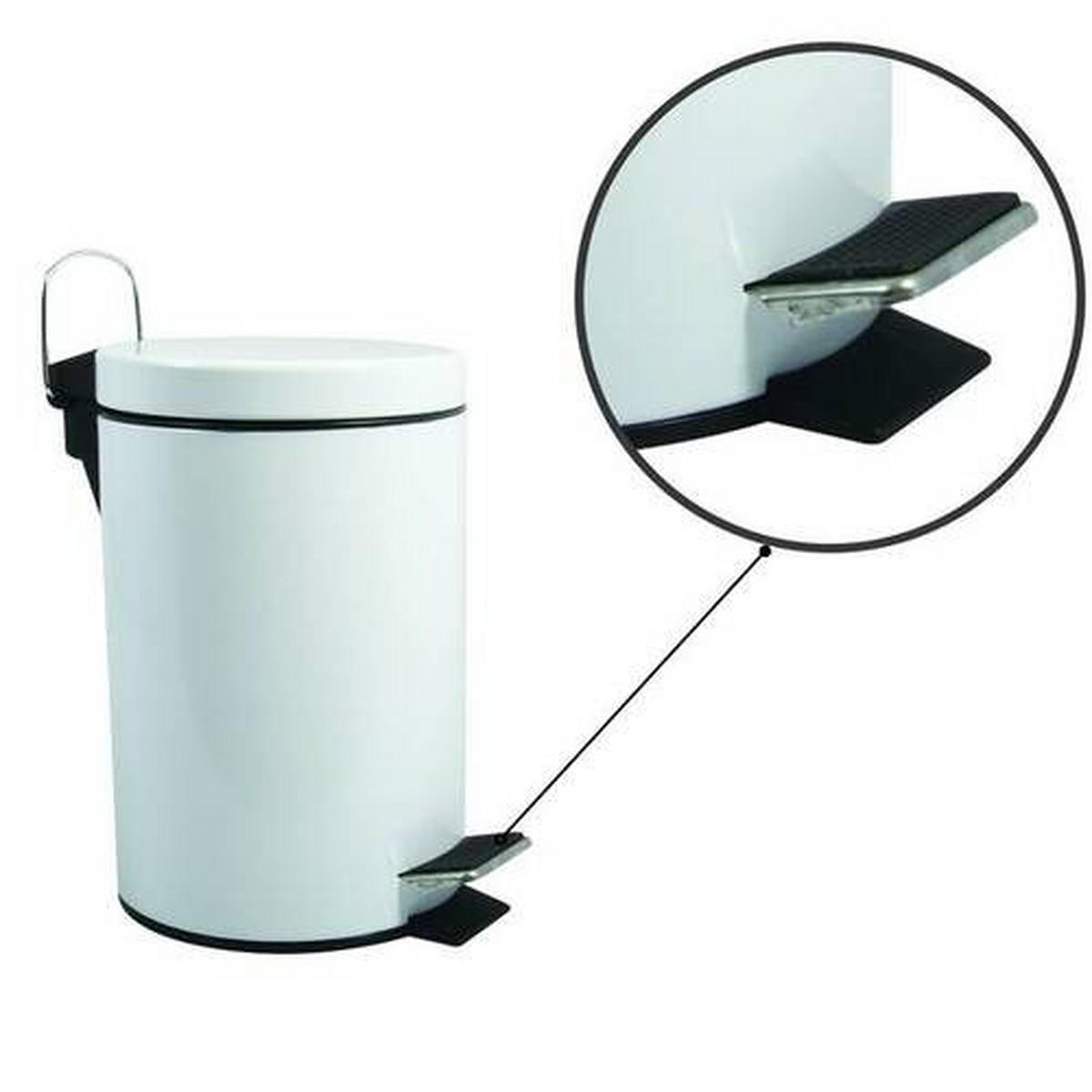 TRETEIMER 5 L  - Schwarz/Weiß, KONVENTIONELL, Kunststoff/Metall (20,5/27,7cm) - Spirella