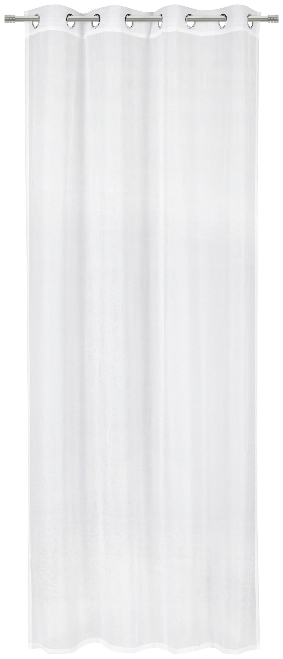 ZAVESA SA KARIKAMA bela - bela, Osnovno, tekstil (135/245cm) - Boxxx