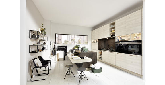 EINBAUKÜCHE - Birkefarben/Kupferfarben, Design, Holzwerkstoff - Dieter Knoll