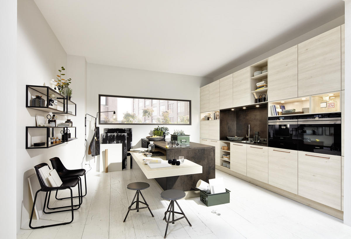 EINBAUKÜCHE MANHATTAN  - Birkefarben/Kupferfarben, Design, Holzwerkstoff - Nolte Küchen