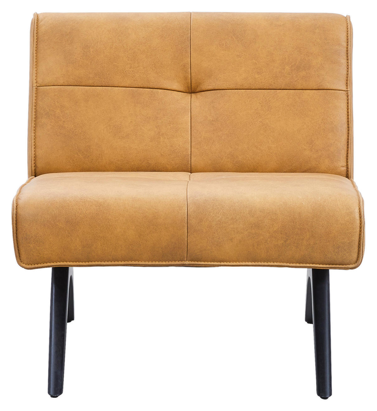 SESSEL Echtleder Currygelb    - Currygelb/Schwarz, Design, Leder/Holz (74/72/83cm) - Joop!