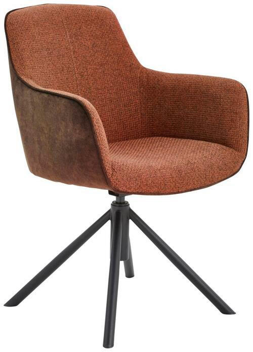 STOL MED ARMSTÖD järn flatväv  - svart/rostfärgad, Design, metall/textil (60/88/64cm) - MID.YOU