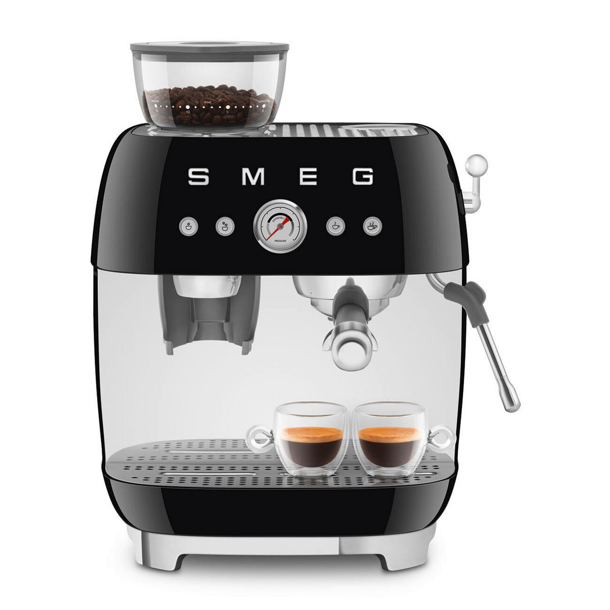 ESPRESSOMASCHINE 50's Style  - Schwarz, Trend, Metall (33.4/44.3/43.0cm) - SMEG