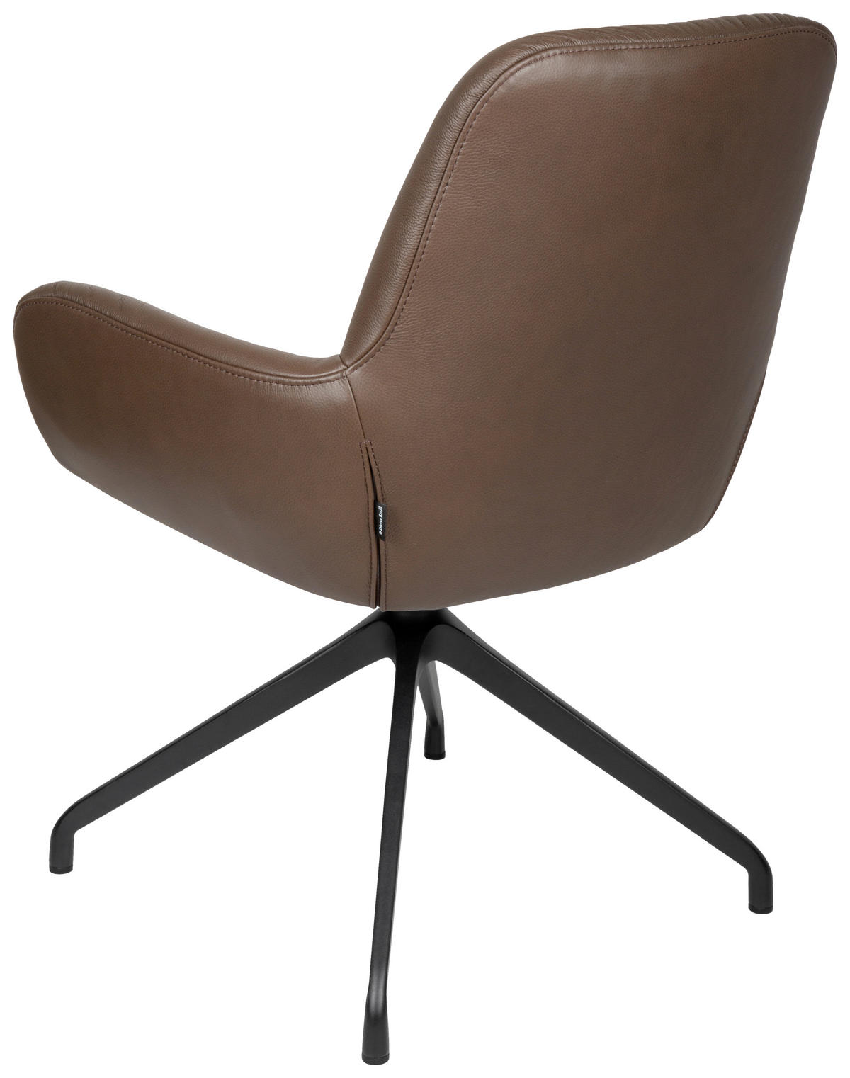 ARMLEHNSTUHL  in Aluminium, Eisen Echtleder pigmentiert  - Schwarz/Braun, Design, Leder/Metall (64/89/65cm) - Dieter Knoll