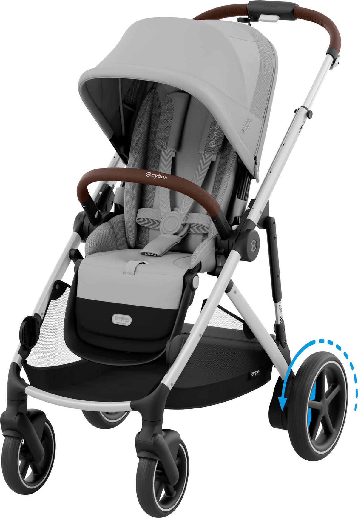 KINDERWAGEN EGAZELLE S  - Silberfarben/Grau, Design, Kunststoff/Metall (94.5-107,5/66/100cm) - cybex GOLD