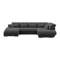 WOHNLANDSCHAFT MULTI Schwarz Chenille  - Chromfarben/Schwarz, MODERN, Textil/Metall (184/345/228cm) - Livetastic